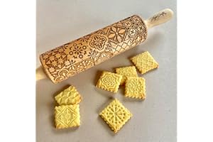 PORTUGUESE TILES Embossed Rolling Pin for Ceramic. Clay Roller and Ceramic Stamp for Embossing Pottery. Baking Gifts for Wome