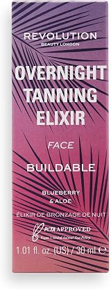 Revolution Makeup Overnight Face Tan Elixir 30ml Gradual Build Lavender view 3