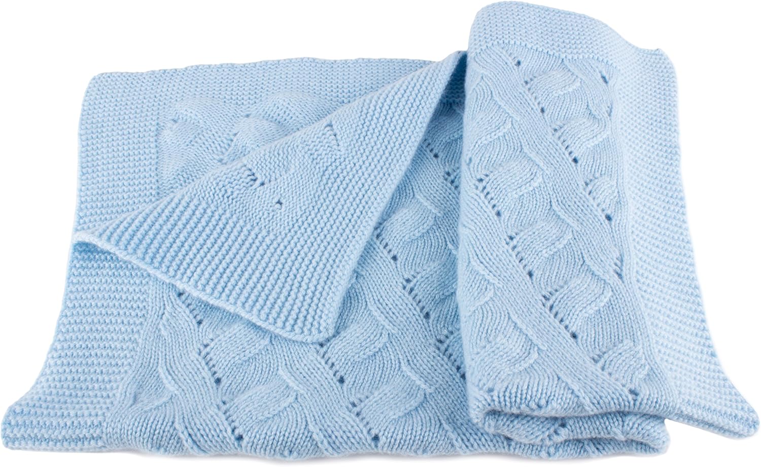 Boys� Luxury 100 Cashmere Baby Blanket Baby Blue hand