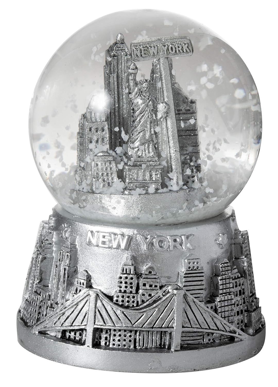 Artisan Owl Globe Snow Water Souvenir Mini 45mm Silver