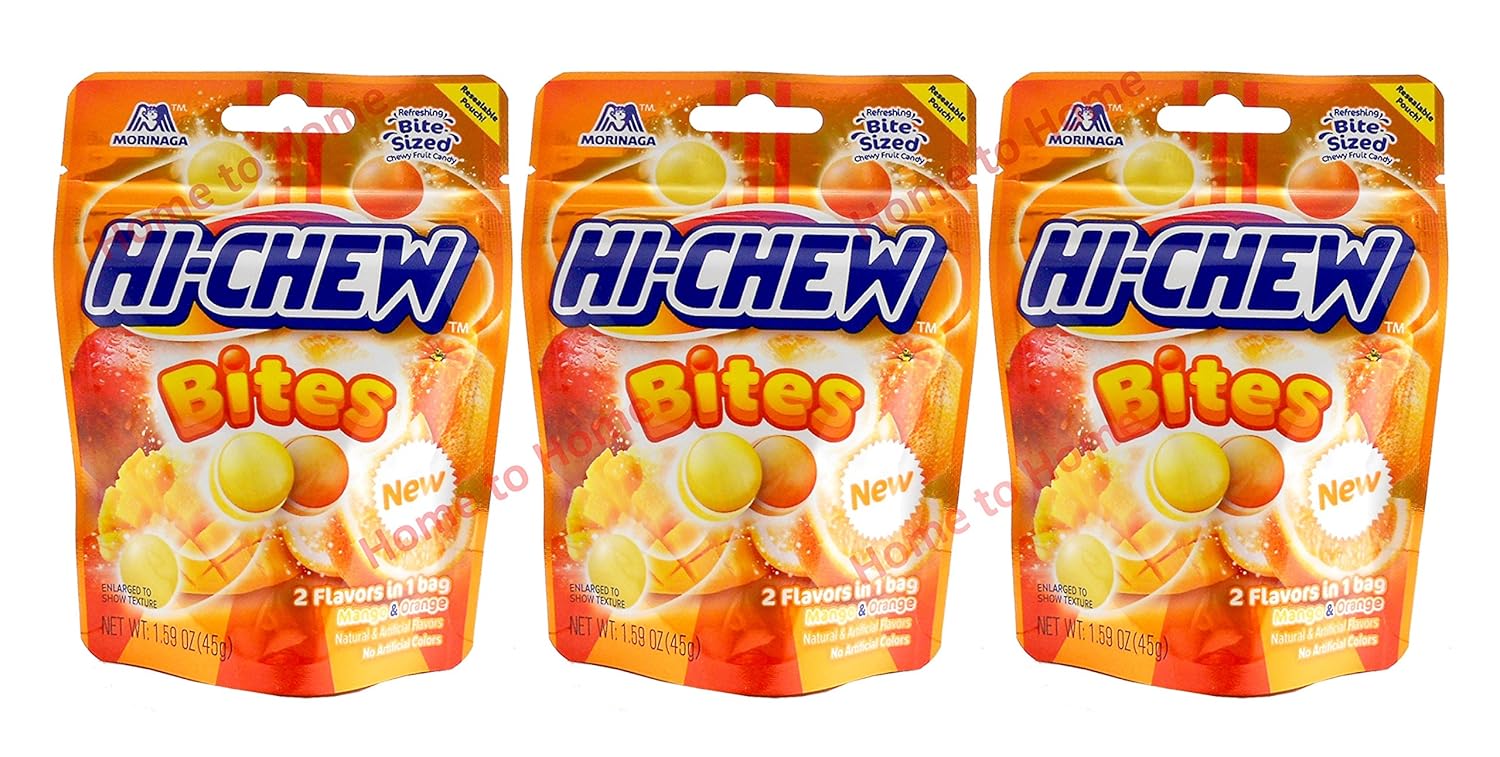 HiChew Bites Mango & Orange Chewy Fruit Candy Morinaga 1.
