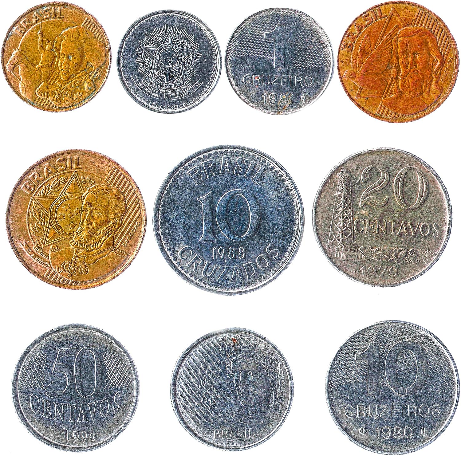 Brazil Mixed Coins Centavos Real Cruzados Cruzeiros Reais