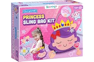 Bloomingo Art & Craft Kit - Princess Sling Bag: Fun Mess Free Arts & Craft Kit for Kids; Design Your Own Magical DIY Craft Bag; Birthday Gift for Girls & Boys Multicolor