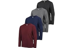 HXP 4 Pack Boys Long Sleeve Shirts Dry Fit Athletic T Shirts Boys' Activewear Quick-Dry Clothes Tees for Youth Teens