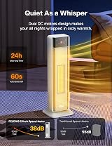 Pelonis 2000W Electric Heater Ceramic Room Fan with 75° Oscillation view 4