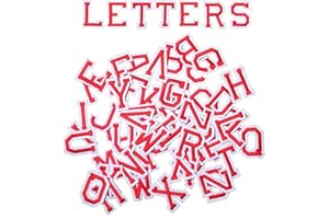 AXEN 52pcs Alphabet A to Z Patches, Iron on Sew on Letters for Clothes, Classic Red