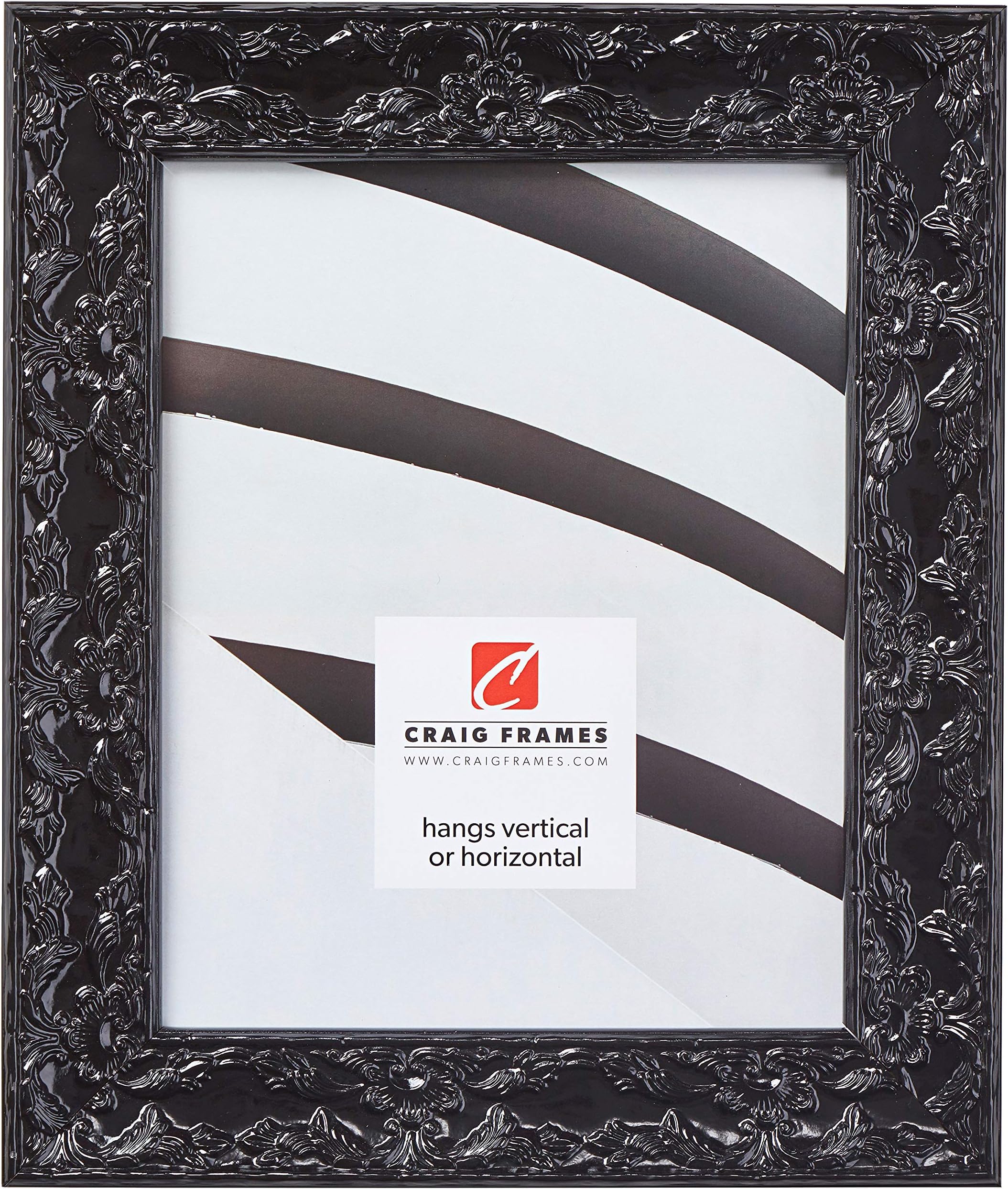 Craig Frames Renaissance, Obsidian Black Picture Frame, 24 by 36-Inch