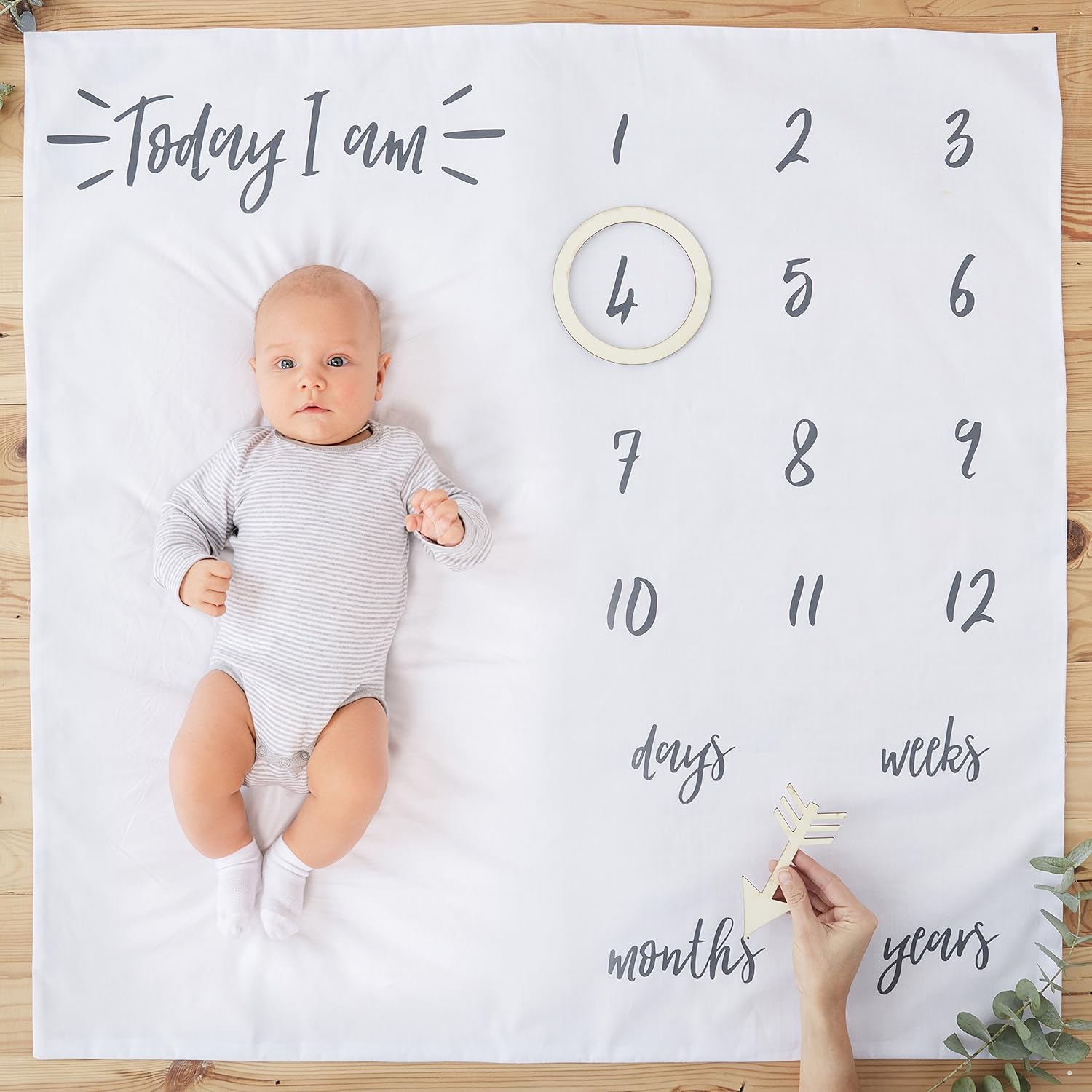 Milestone Mat Woodland Milestone Blanket Animal Age Mat Baby Age