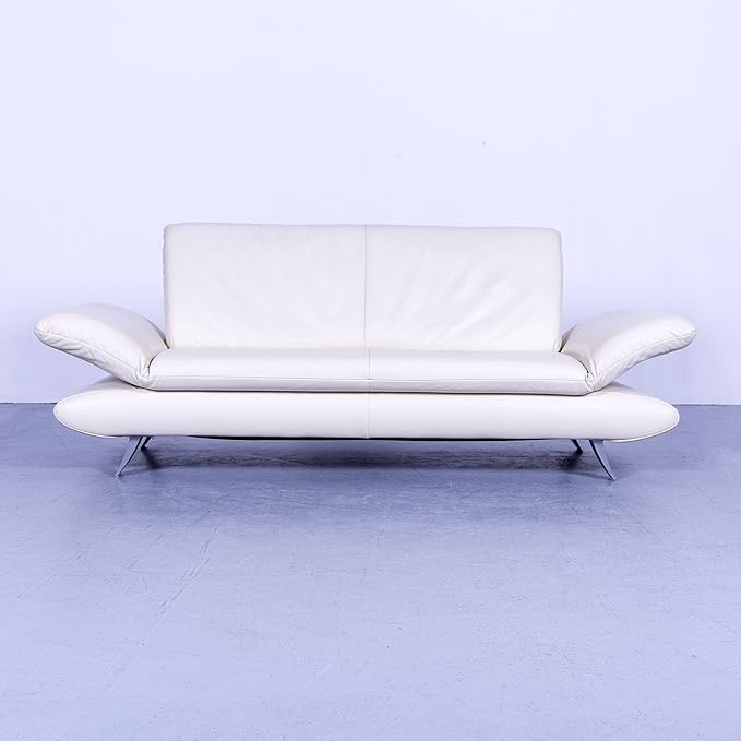 Koinor Rossini Designer Leder Sofa Weiß Zweisitzer Couch Echtleder