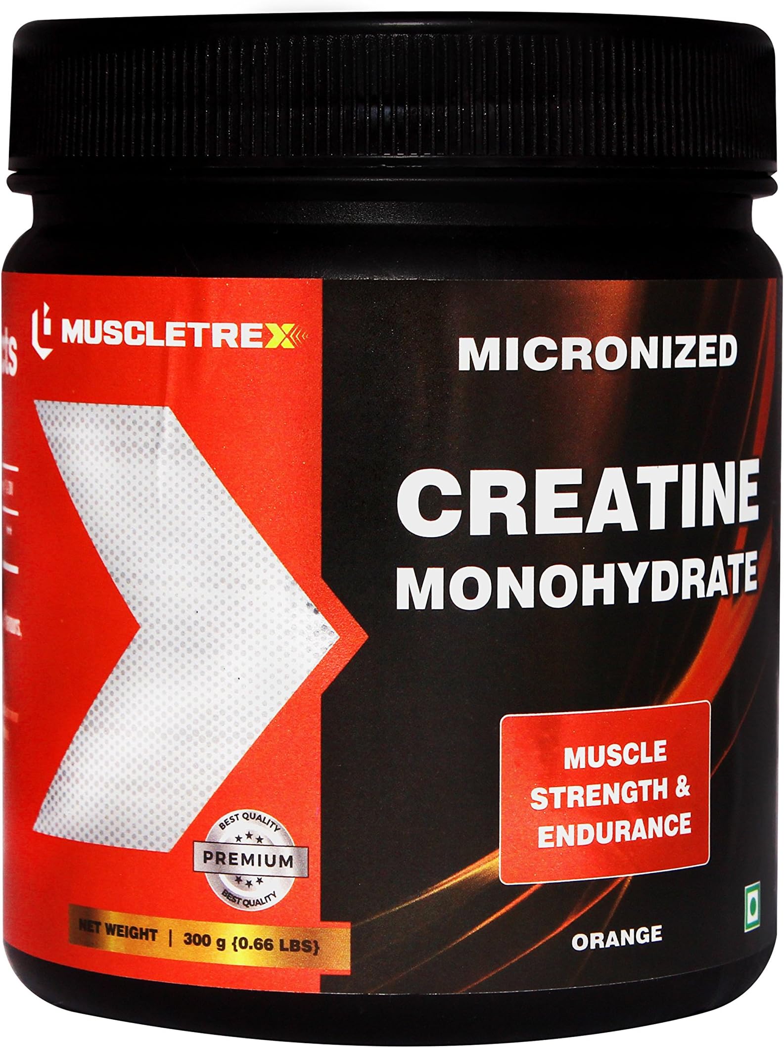 Muscletrex Micronized Creatine Monohydrate Powder - 300g (Orange)
