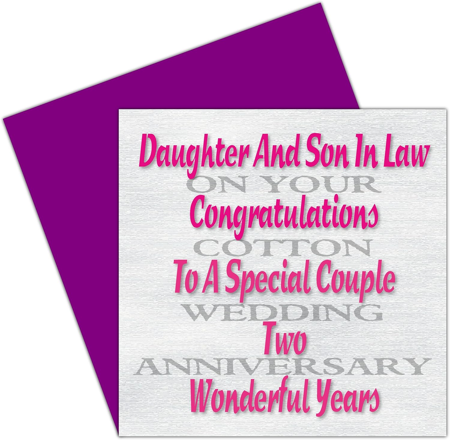 Daughter Son In Law 2nd Wedding Anniversary Card Cotton Anniversary 2 Years Amazon Co Uk Office Products