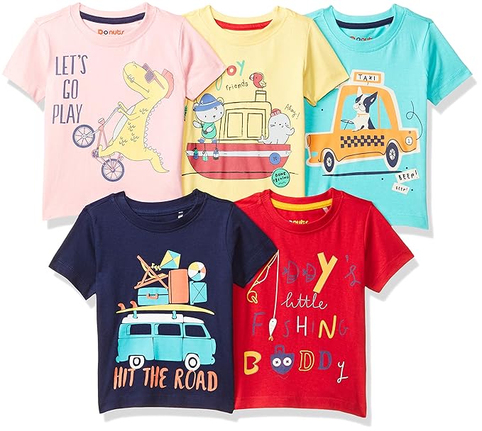 Baby-Boys Regular fit T-Shirt (Pack of 5)