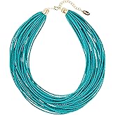 Bocar Multi Layer Chunky Bib Statement Seed Beads Cluster Collar Necklace for Women Gift (NK-10351)