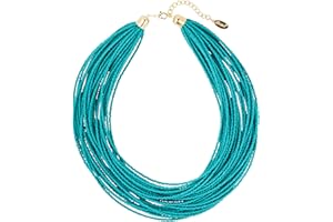 Bocar Multi Layer Chunky Bib Statement Seed Beads Cluster Collar Necklace for Women Gift (NK-10351)