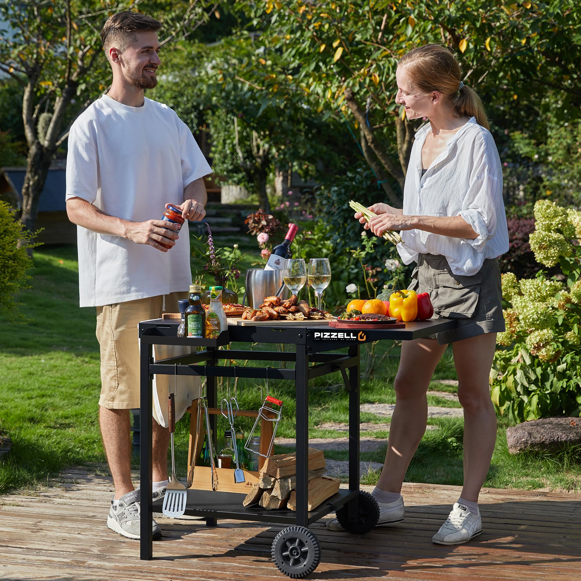 PIZZELLO Outdoor Grill Table Cart