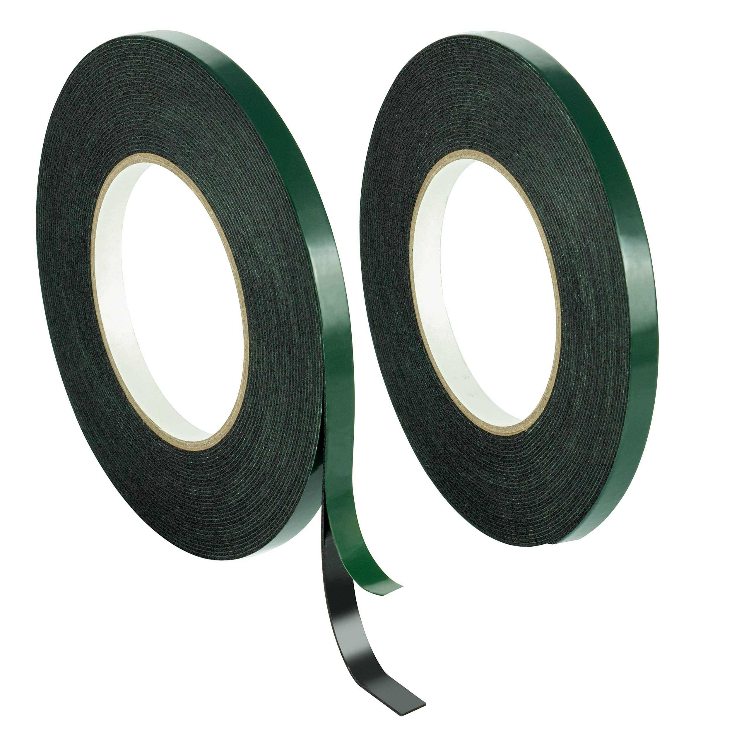 POPPSTAR 2x Double sided foam tape, mounting tape (10m x 9mm x 1mm), black