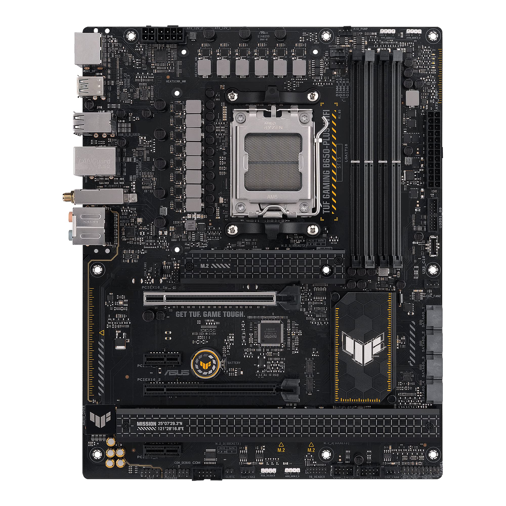 ASUS TUF Gaming B650-PLUS WiFi Mainboard Sockel AMD AM5 (Ryzen 7000, ATX, PCIe 5.0, DDR5-Speicher, 14 Power Stages, USB 3.2 Gen 2x2 Typ-C, WiFi6, Aura Sync)