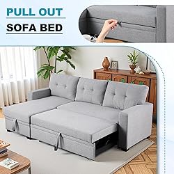 Lyngins L Shaped Sleeper Sofa Bed with Storage