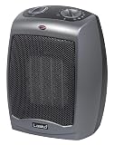 Lasko Portable Indoor Electric Ceramic Space Heater with Tip-Over Safety Switch, Overheat Protection and Thermostat, 2 Speeds, Safe for Home, 9.2 Inches, Dark Gray, 1500W, 754201