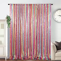 DUOBAO Sequin Backdrop Rainbow 7FTx7FT Wedding