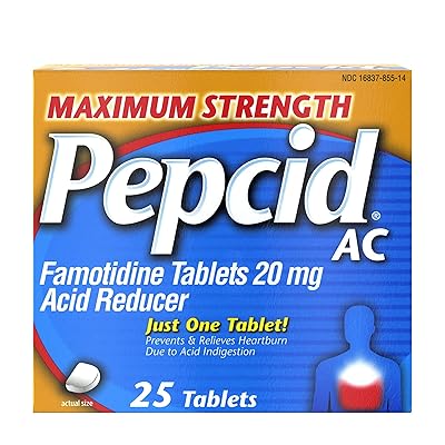Maximum Strength Pepcid (famotidine) AC All-Day Heartburn Relief Medicine, 25 count