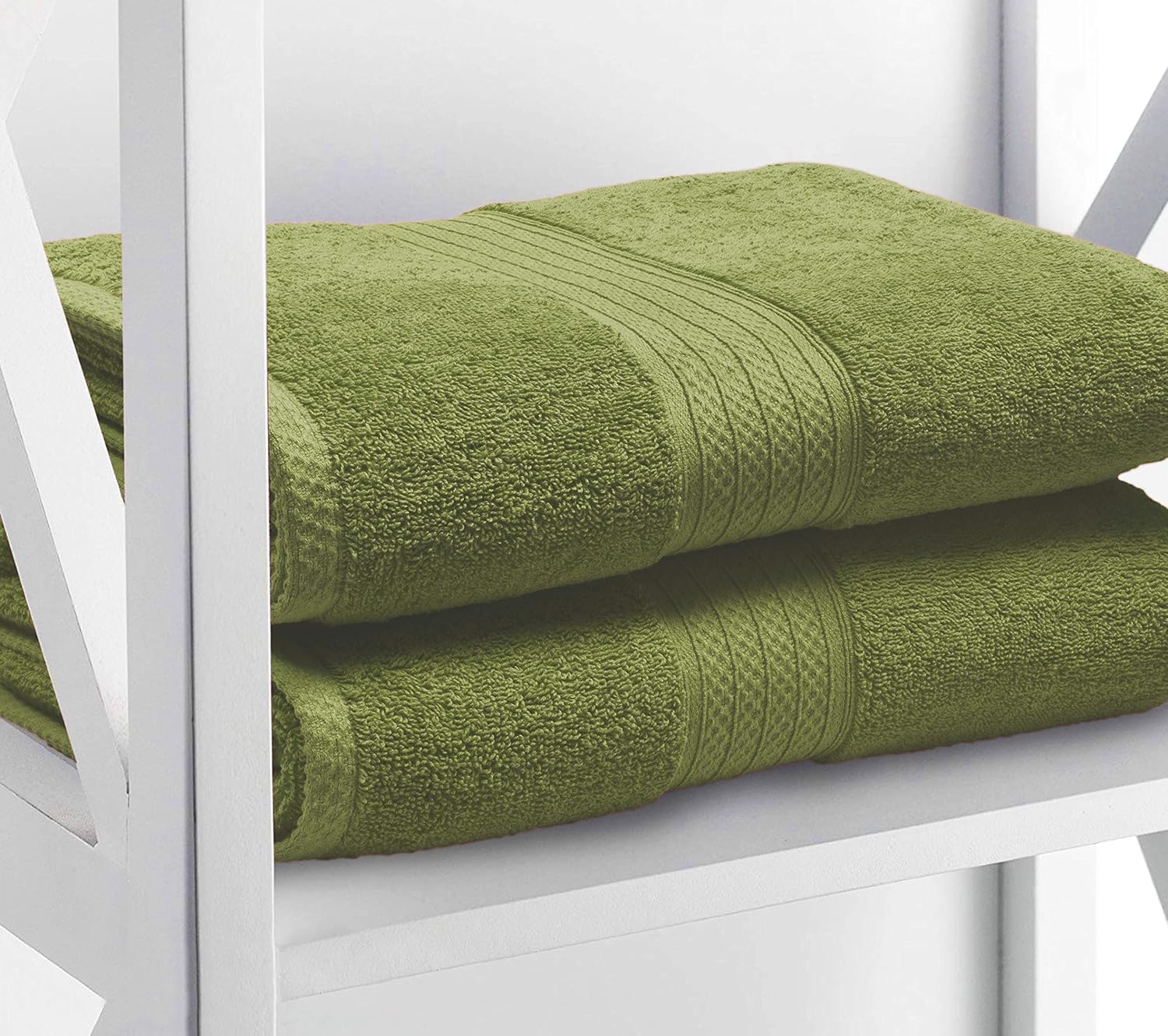 GLAMBURG 4 Pack Bath Towel Set, 100% Combed Cotton Large Bath Towels, Gym Towels 27"x54" - 600 GSM Luxury Hotel Quality Ultra Soft Super Absorbent Towels for Bathroom - Kiwi Green: Home & Kitchen