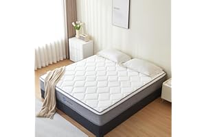Selene Bedding Queen Mattresses, 12 Inch Mattress Queen Size with Pocket Spring and Memory Foam for Pressure Relief, Motion Isolation, Edge Support, Medium Firm Mattress in a Box, CertiPUR-US, Grey