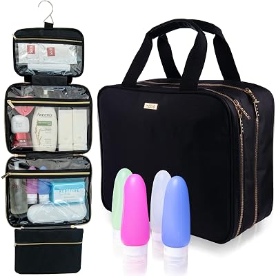 habe x large travel makeup bag Black Extra Case Black or camping habe Extra Large Hanging Travel