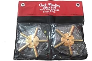 2pc Universal 5 Prong Brass Clock Key for Winding Clock, ODD & Even with Cover from Brass Blessing (5192)