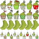 Suhine 24 Pairs Christmas Cupcake Fuzzy Socks for Women Girls Kids - DIY Gift Winter Xmas Socks Bulk Holiday Presents