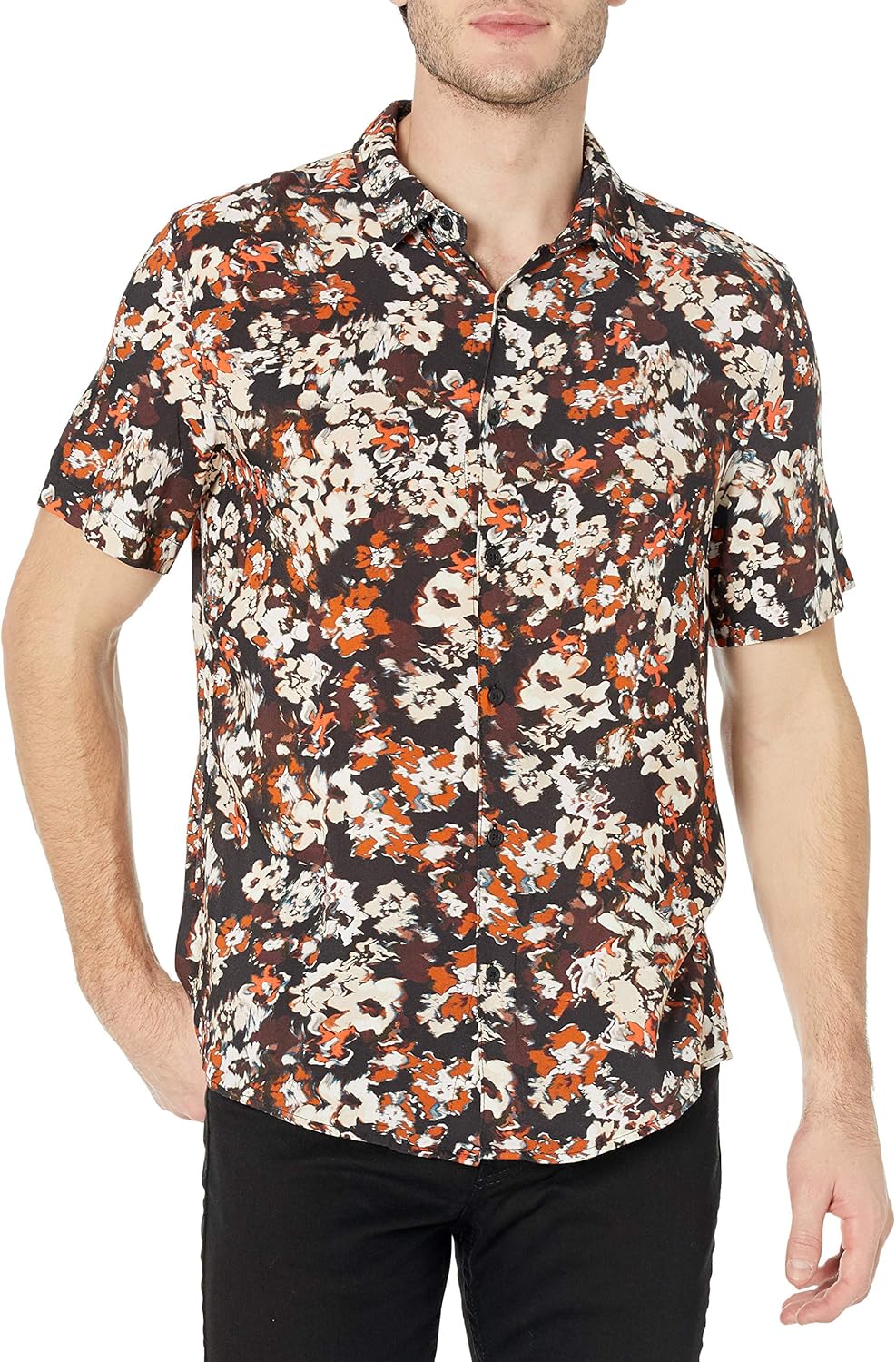 Guess Men's Short Sleeve Shirt, Franklin Floral Print Jet Black, Medium Amazon.ca Clothing