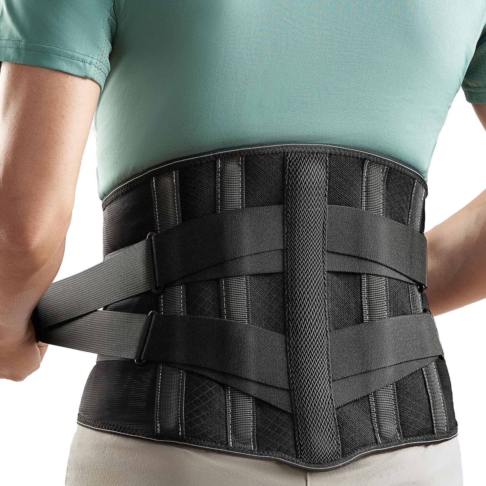 Photo 1 of GINTRON Back Brace for Lower Back Pain Relief Men Women, Immediate Relief from Sciatica, Herniated Disc, Scoliosis, Breathable Back Support Brace with 3D Lumbar Support Pad for Home & Lifting At Work