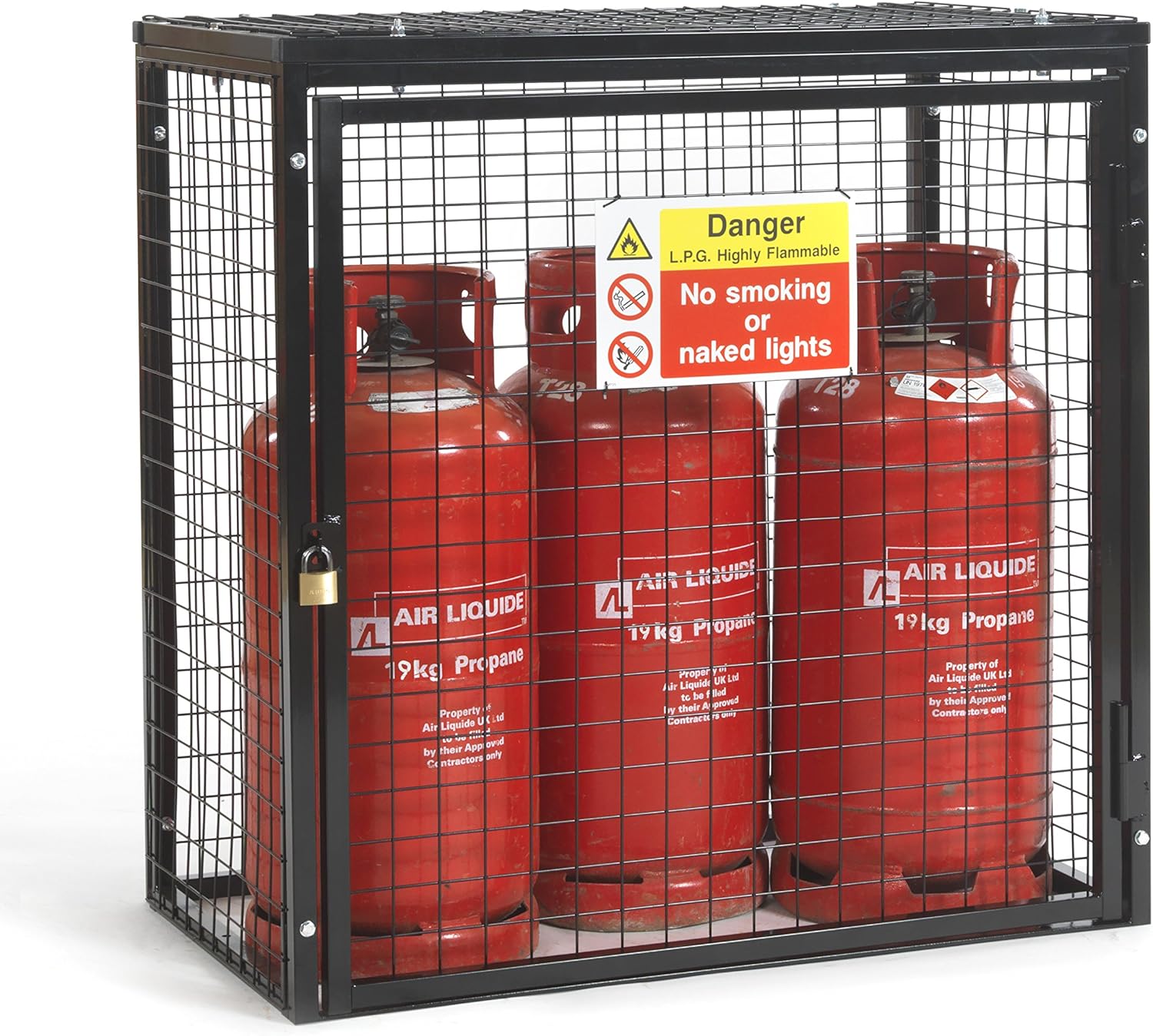 Gas Cylinder Cage for 3 x 19kg Cylinders Black Powder Amazon.co.uk