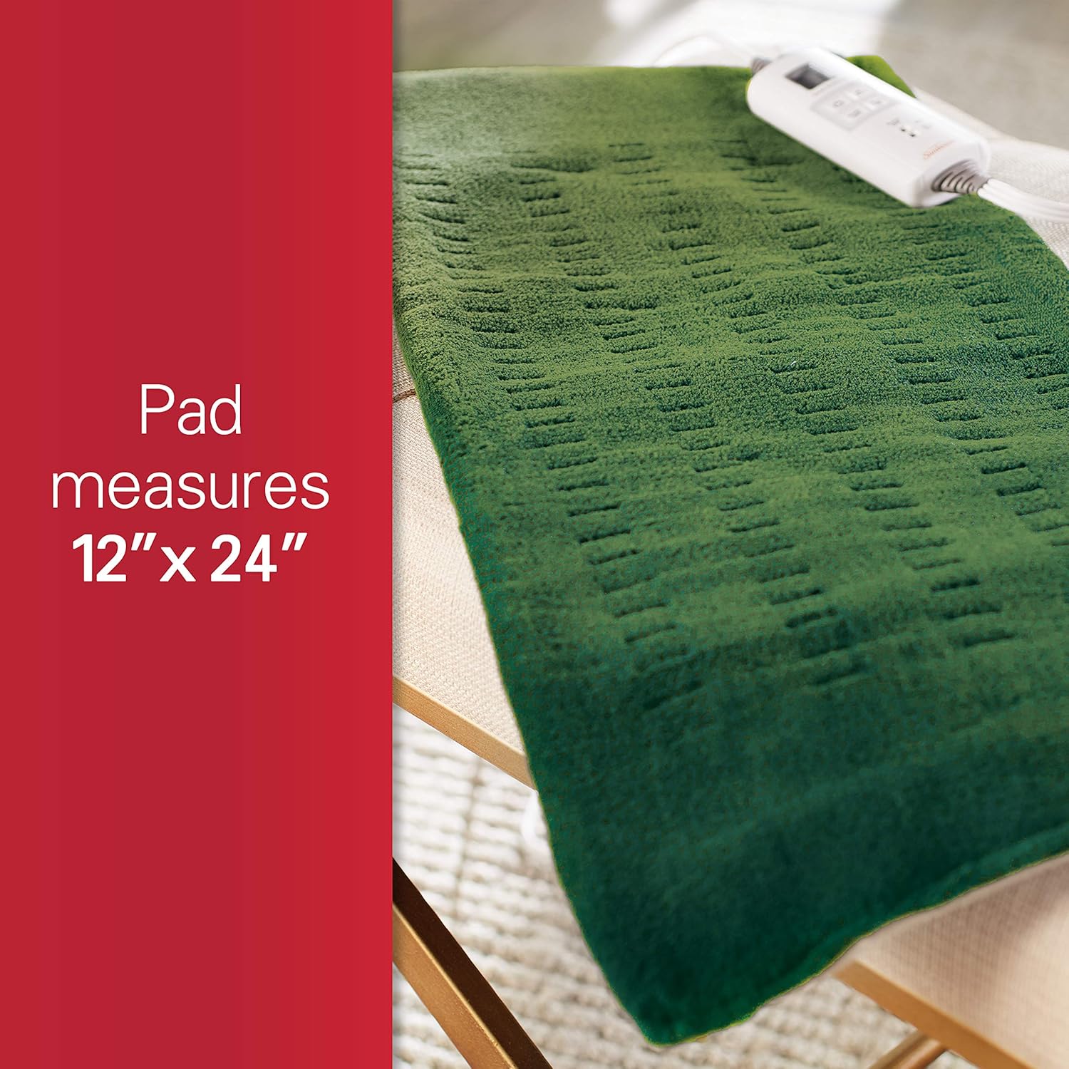 Sunbeam 002013-511-000 Xpressheat Heating Pad, Burgundy, 12 x 24-inches: Health & Personal Care