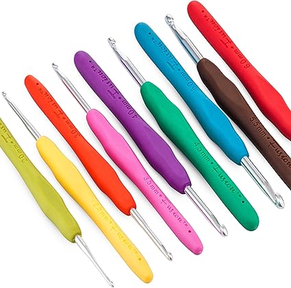 Fusion Haaknaalden In Verschillende Maten 2mm 2 5mm 3mm 3 5mm 4mm 4 5mm 5 6mm 9 Stuks Aluminium Haaknaaldenset Naaldenset Met Kleurrijke Rubberen Greep Levenslange Garantie Amazon Nl