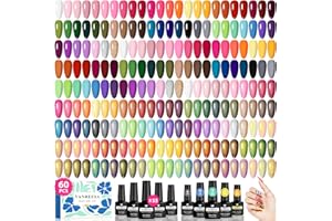 VANREESA 60 Pcs Gel Nail Polish Set, 55 Colors Gel Polish with Base Coat & 4 Effects Top Coat Full-Color Nail Polish Set All Seasons Nail Kit Gifts for Women Girls Nail Salon at Home