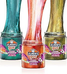 Elmer's GUE Premade Slime, Cosmic Shimmer Glitter Slime, Variety Pack, 3 Count
