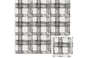 FloorPops Sawyer Plaid Interlocking Floor Tiles, FPF3751
