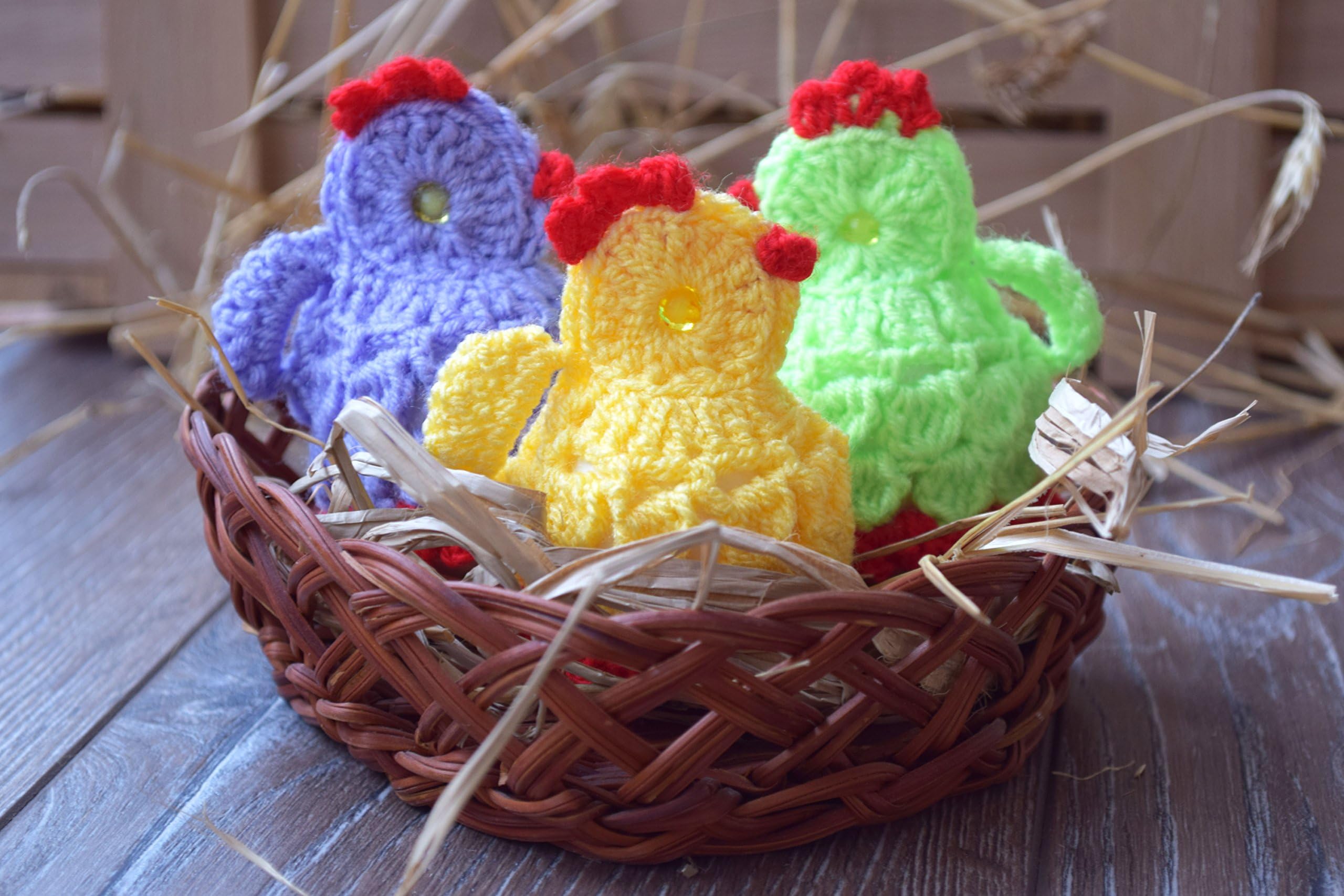 Easter crochet chicken set egg warmer cover cozy