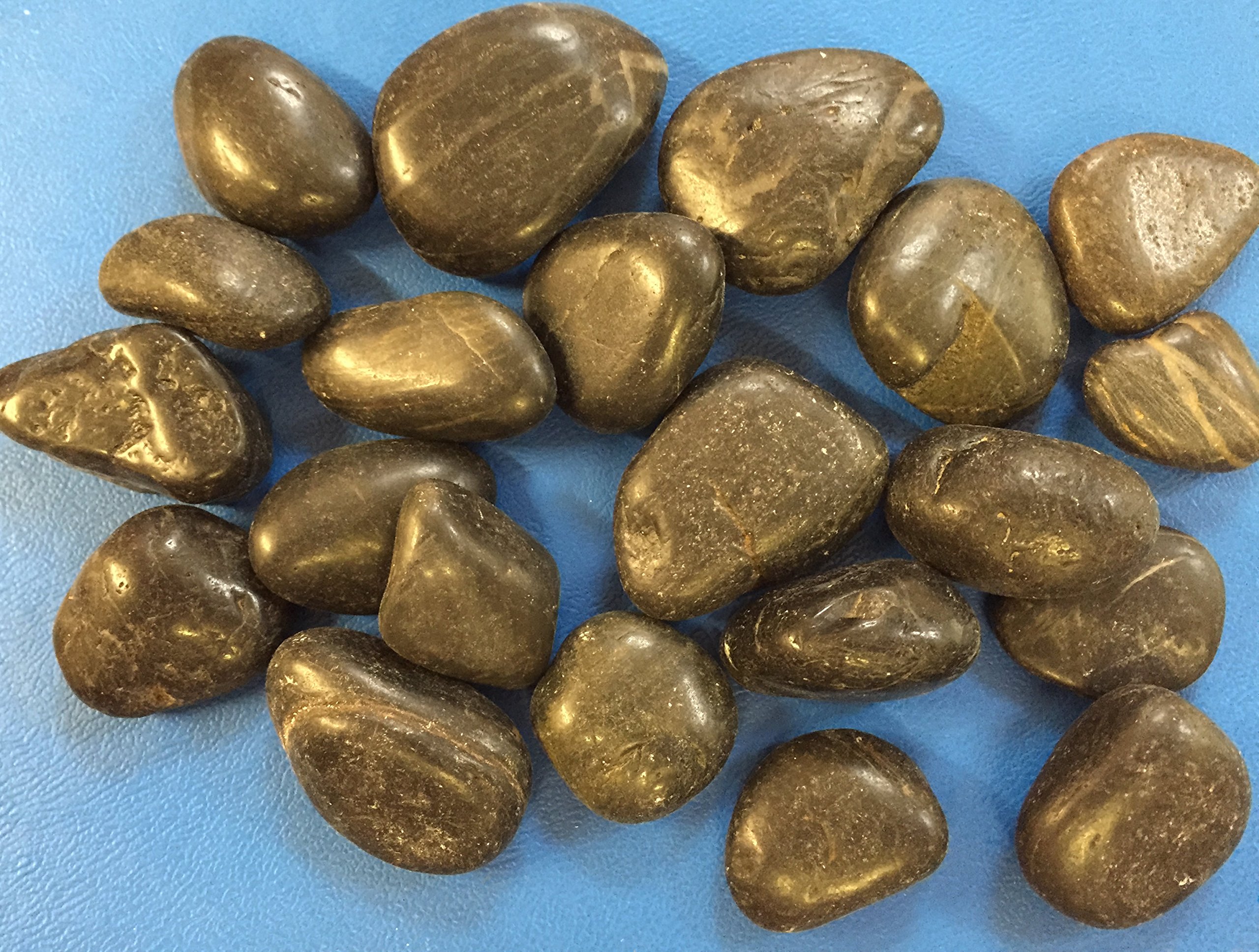 Mezzaluna Gifts Asian Pebbles Stones Jar ~ Decor Floral Arranging & Candle Displays (BLACK)