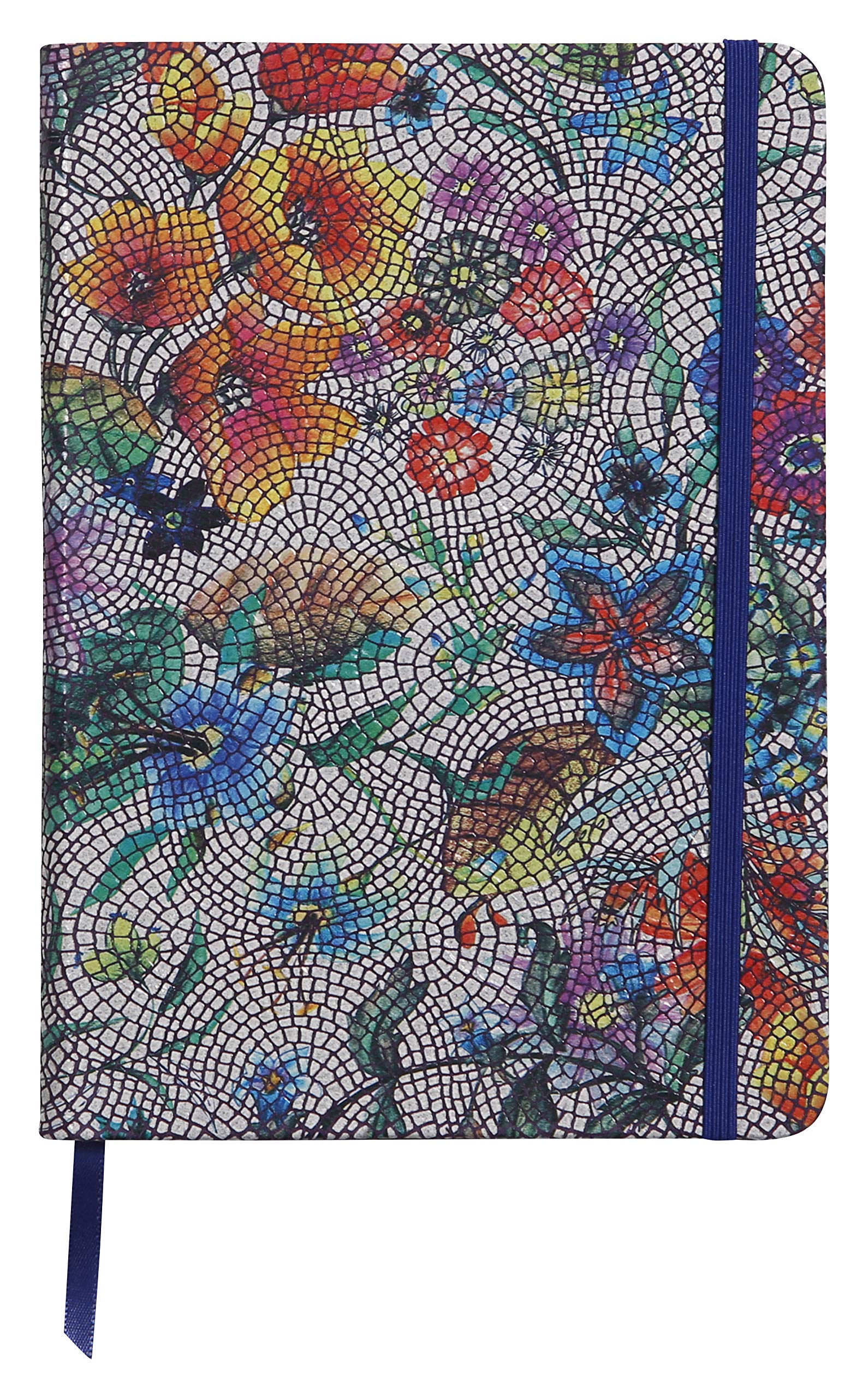 Clairefontaine 400120C - One A5 Notebook - Made of Genuine Lambskin Leather Soft Cover - Dimensions: 14.8x21 cm - 144 Ruled Pages Céleste Multicoloured Flowers