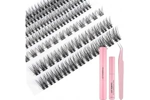Eyelash Clusters, 1000Pcs Individual Lashes Kit 8-18mm Mixed Lengths DIY Lash Extension Kit, Soft Wispy Fake Lashes with Glue