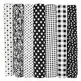 7PCS Flower Cotton Fabric Squares 20" x 20" Fat