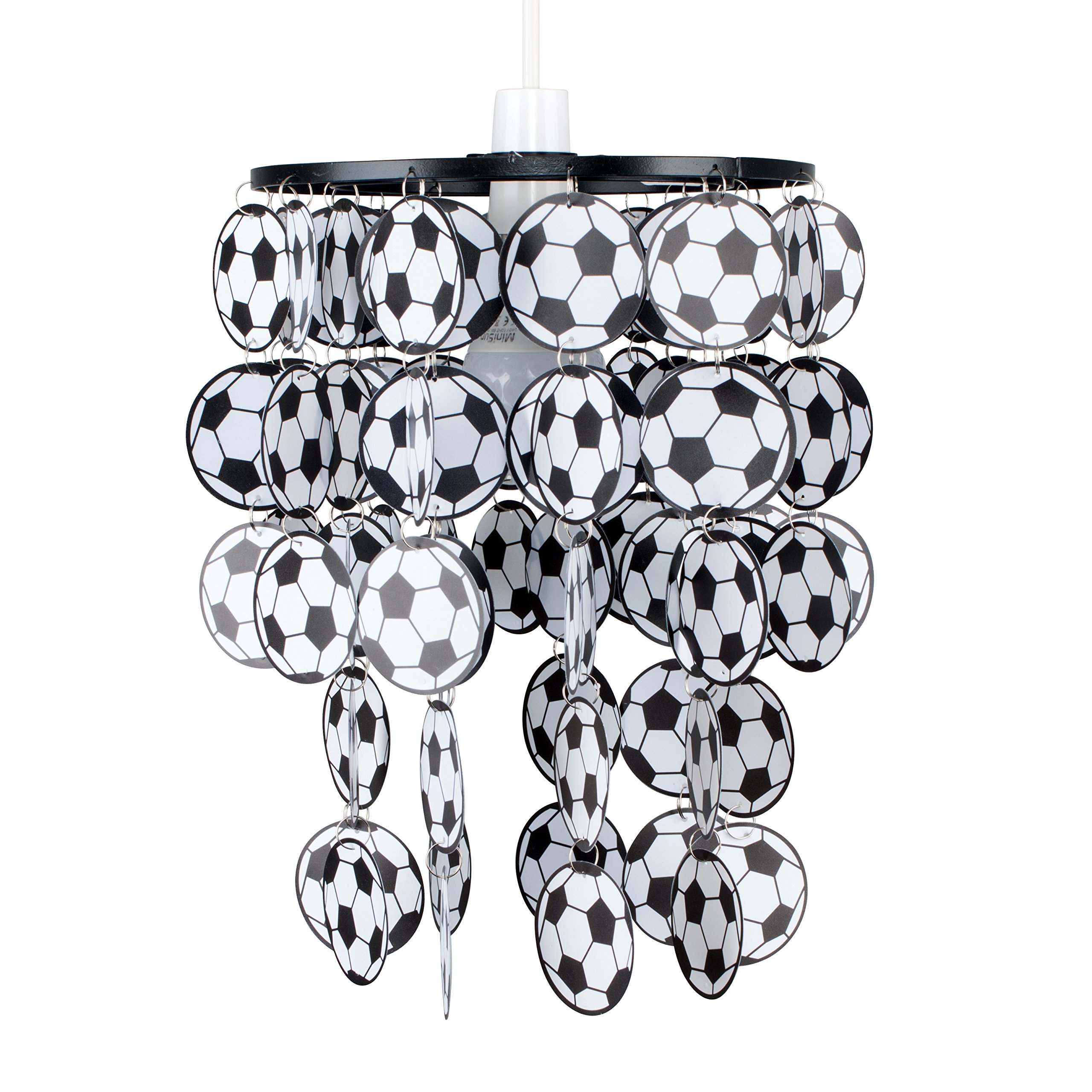 MiniSun | Black and White Football Ceiling Light Shade | Children's Lighting, Home Décor & Improvement Essential | 230mm Shade Width