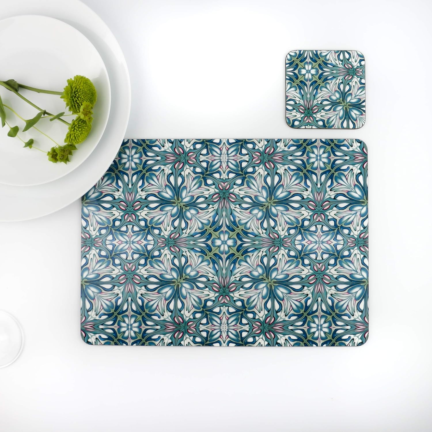 William Morris Table Mat and Coaster set, Arts and Crafts design, Extra