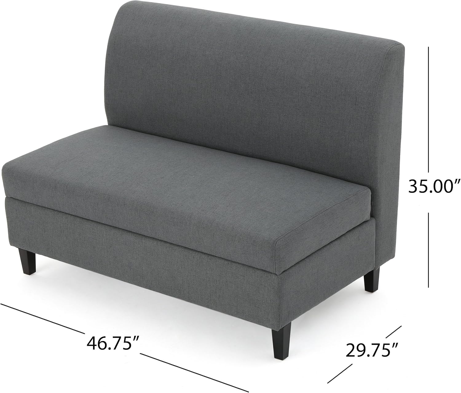 Christopher Knight Home Tovah Fabric Storage Loveseat, Charcoal: Kitchen & Dining