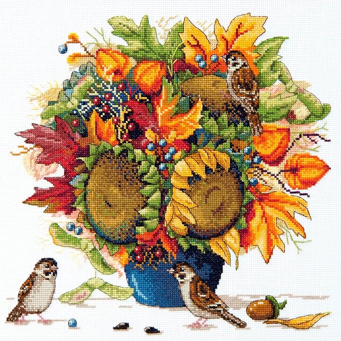 Merejka Counted Cross Stitch Kit, Cotton, Multicoloured, 28x28 cm