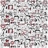 Betty Boop Limited Color 100ct Vinyl Large Deluxe Stickers Variety Pack – Laptop, Water Bottle, Scrapbooking, Tablet, Indoor/Outdoor