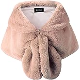 Caracilia Faux Fur Shawl Wrap Stole Shrug Winter Bridal Wedding Cover Up