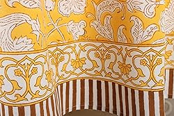 Ridhi Saffron Yellow 100% Cotton Round 60